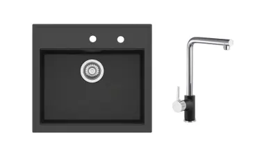 Pomivalno korito SINK SOLUTION SET MILANO črna