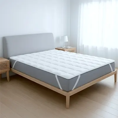 The White Stone Topper 120x200 cm s polnilom 500 g | Oblazinjena zaščita za vzmetnico