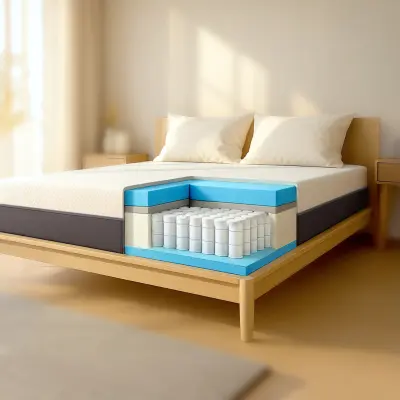 The White Stone Vzmetnica 160x190 Viscoelastična Pena in Waterfoam Visoka 22 cm | Ortopedska in Hipoalergena Vzmetnica