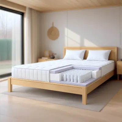 The White Stone Vzmetnica 160x200 z žepkastimi vzmetmi in Memory Foam | Višina 25 cm | Ergonomska, Ognjevarna, Hipoalergena