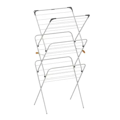 Stoječe sušilno stojalo Rise Rörets, Pop‑Up sušilnik 18 m, stabilen, lahek in primeren za kad, enostaven za shranjevanje.