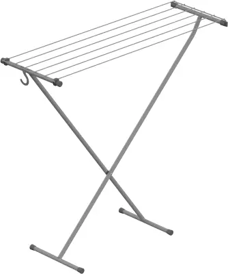 Sušilno stojalo Compact Rörets, 90×32×83 cm, kompaktno z kavljem in 5,5 m sušenja, stabilno v kadi.