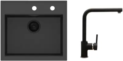 Pomivalno korito SINK SOLUTION SET CASABLANCA črna