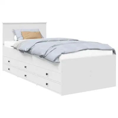 vidaXL Dnevna postelja Bela in črna 75 x 190 cm Konstruiran les