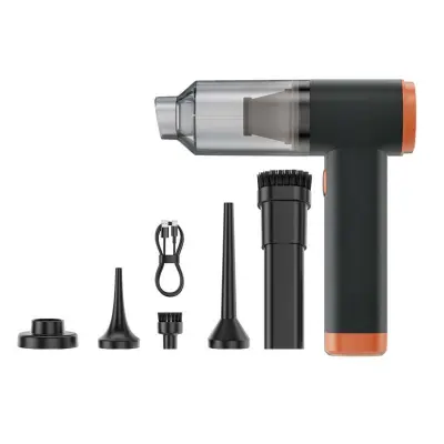 Brezžični ročni sesalnik z brezkrtačnim motorjem - 16000Pa močan sesalnik Black+Orange