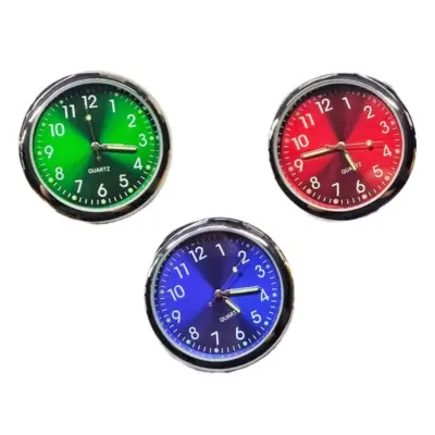 Vintage svetleča avtomobilska ura 40 mm, aluminijeva zlitina, 3 kosi | LITTIME Modra+Zelena+Rdeča