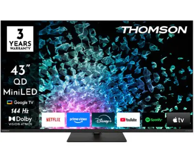 Televizor THOMSON 43MG7C15 QD-MiniLED, 109 cm (43"), 4K UHD, QUantumDot, Google TV, 144Hz, HDR10