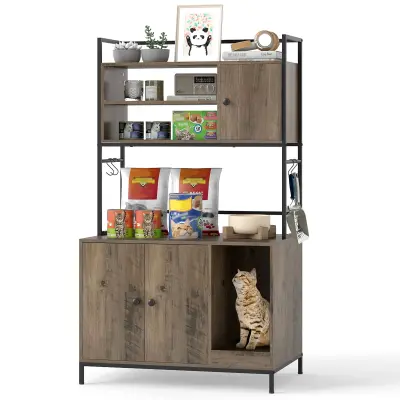 Knjižna omara z omarico za zaklepanje mačjega stranišča Omara za dnevno sobo