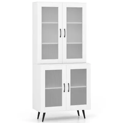 Visoka kuhinjska omarica Kuhinjska polica z vrati bela