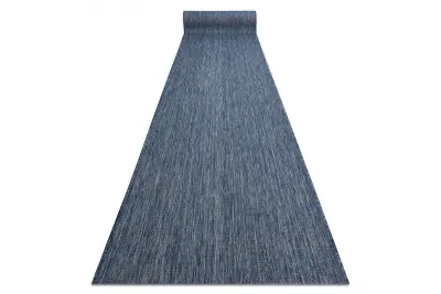 Preproga v videzu sisala SION Melange plosko tkanje temno modra 70 70x930 cm