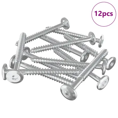 vidaXL Leseni vijaki 12 pcs srebrna M6 x 70 mm Jeklo