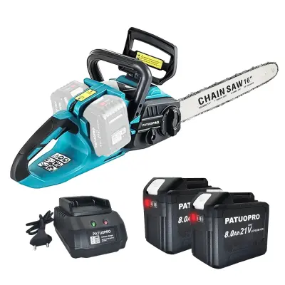 Verižna žaga, brezkrtačni motor, uporabniku prijazna zasnova, 2PCS 8.0Ah Baterija, EU