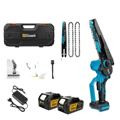 Električna žaga, brezkrtačni motor, premer rezila 8 palcev, 2 bateriji