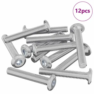vidaXL Vijak za zaklep glave 12 pcs srebrna M6 x 35 mm Jeklo