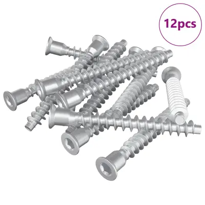 vidaXL Potrdilni vijaki 12 pcs srebrna Ø7 x 58 mm Kovina