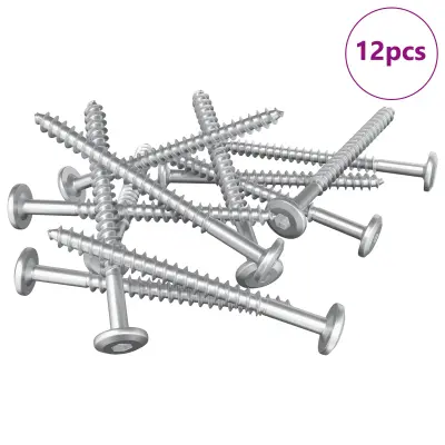 vidaXL Leseni vijaki 12 pcs srebrna M6 x 70 mm Jeklo