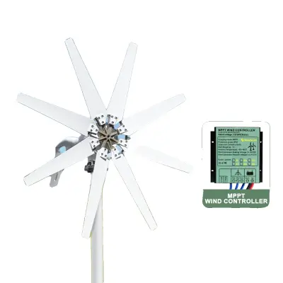Generator na veter, učinkovita raba energije, trdna konstrukcija, Brezplačen MPPT krmilnik, 3000W, 48V
