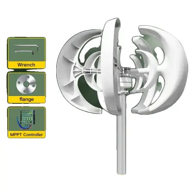 Vertikalna naprava za energijo vetra, nazivna moč 1000W, dvojna napetostna konfiguracija, brezplačen Mppt krmilnik, 1000W, 12V