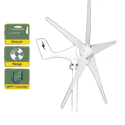 3000W Majhen vetrni turbinasti generator, 5 lopatic, 12V/24V/48V vetrna energija, z Mppt krmilnikom, 1000W, 24V