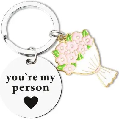 Valentinovo obesek za ključe iz nerjavečega jekla - Ti si moja oseba
