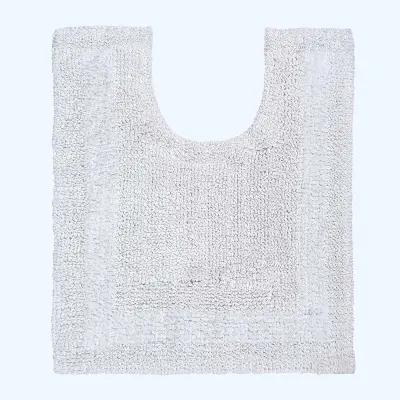 Homescapes preproga contour wc iz bombaža, 50 x 55 cm – bela