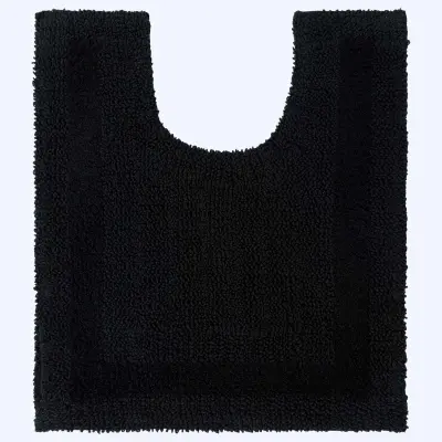 Homescapes preproga contour wc iz bombaža, 50 x 55 cm – črna