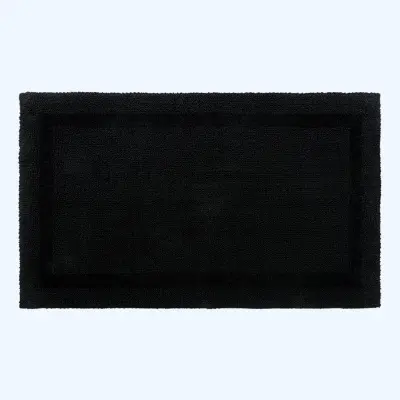 Homescapes kopalniška preproga iz bombaža, 50 x 80 cm – črna