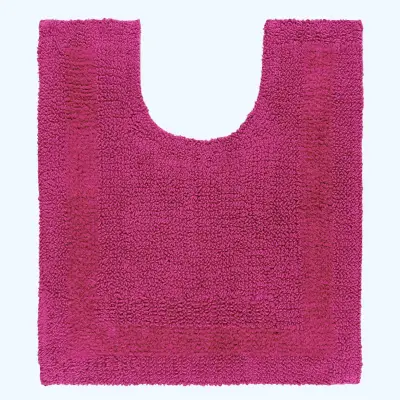 Homescapes preproga contour wc iz bombaža, 50 x 55 cm – malinova