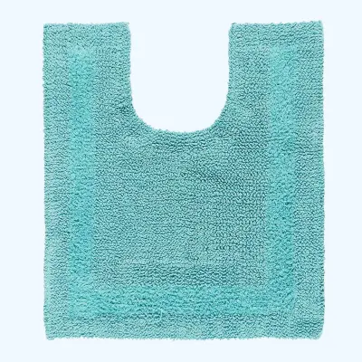 Homescapes preproga contour wc iz bombaža, 50 x 55 cm – akva modra