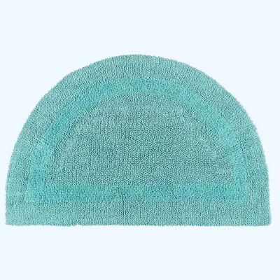 Homescapes kopalniška preproga demi-lune iz bombaža, 50 x 80 cm – akva modra