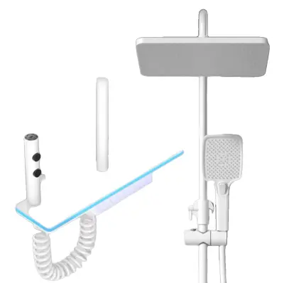 Sistem tuš kabine, LED digitalni zaslon, trajni materiali, Bela
