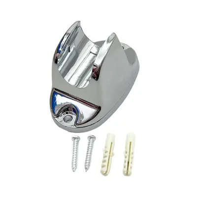 Držalo za tuš srebrne barve, nastavljiv nosilec s samolepilnim trakom