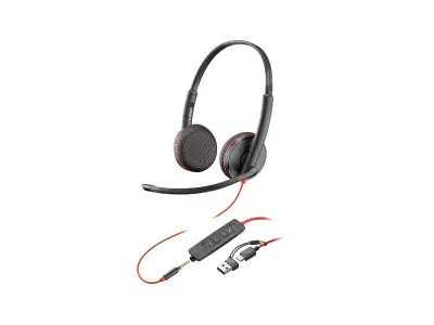 Slušalke HP Poly Blackwire 3225 Stereo USB-C, + 3,5 mm priključek in USB-C/A adapter