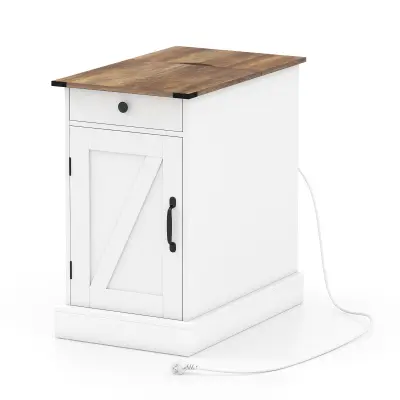 Nočna omarica z odpiralnim vrhom in polnilno postajo Nočna mizica