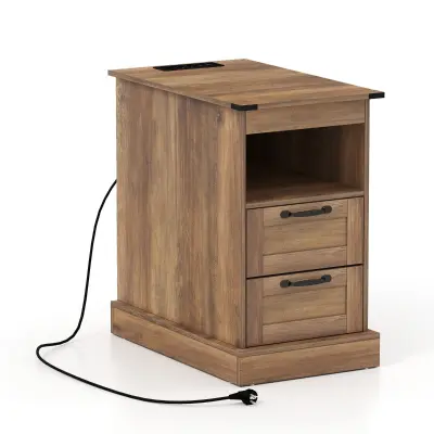 Ozka nočna omarica z odprtim prostorom za shranjevanje Nočna omarica