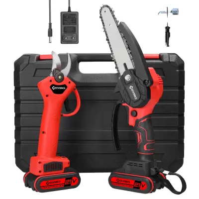 Električna žaga in set obrezovalnih škarij, brezžične, ergonomske zasnove, 6 palcev