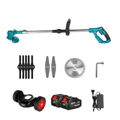 Električni kosilnica, zložljiva zasnova, združljiva z Makita 18V baterijo, 2 bateriji EU vtič