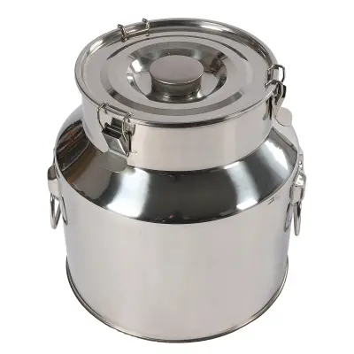 Jekleni vrč za mleko, kapaciteta 22L, zračno tesnilo, Srebrna