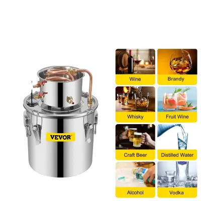 Destilacijski komplet, nerjaveče jeklo + baker, ročno delovanje, 3 Gal