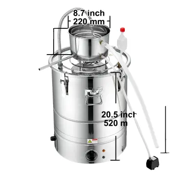 Komplet za destilacijo alkohola, integrirano električno ogrevanje, izboljšan hladilni sistem, 50L
