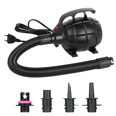 Električna zračna črpalka, 500W močna inflacija, kompaktna in prenosna zasnova, črna, EU