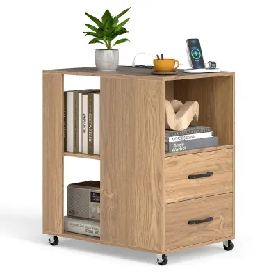 Nočna omarica s predali na kolesih Nočna mizica