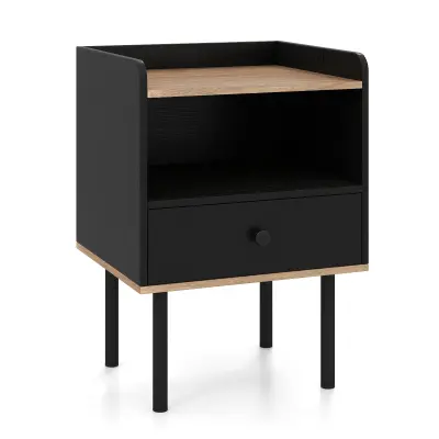 Nočna omarica z odprtim skladiščem Nočna omarica črna