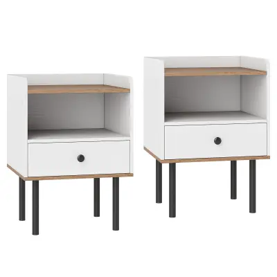 Komplet Nočna omarica z odprtim skladiščem Nočna mizica 2 kosa