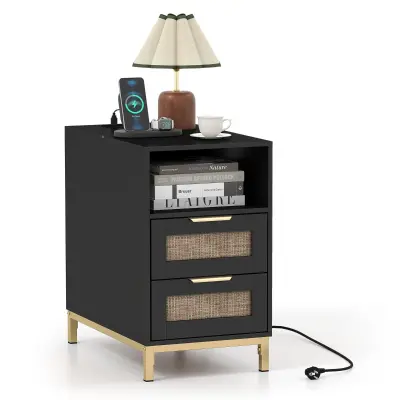 Nočna omarica s polnilno postajo in 2 predaloma