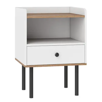 Nočna omarica z odprtim skladiščem Nočna omarica bela