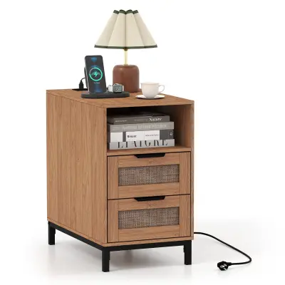 Nočna omarica s polnilno postajo in 2 predaloma