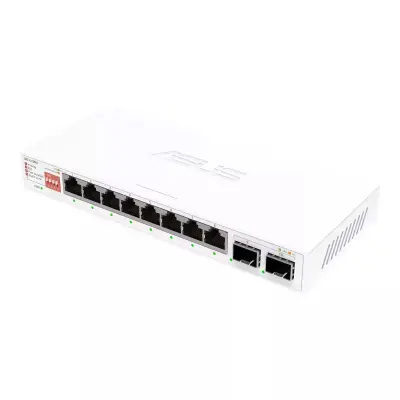 Omrežno stikalo ASUS QG-U1080, 8-portno 2.5G in 2-portno 10G SFP+, Plug and Play, enostavna namestitev