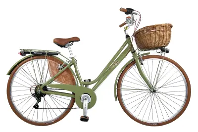 Žensko kolo Dolce Vita Venezia z košaro – olivno zelena barva