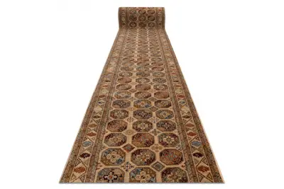 KESHAN Volnena tekač 7874/53555 Oriental bež / terakota - 80 80x380 cm